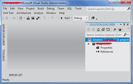 Empty Project listed in Solution Explorer