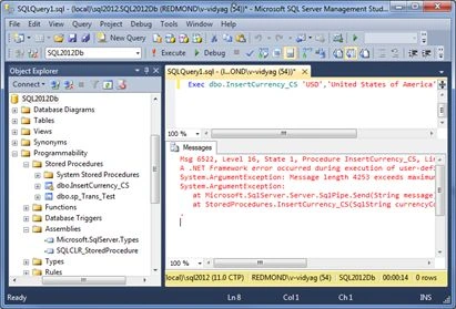 Showing Argument Exception