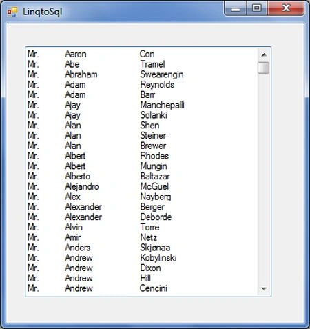 Retrieving contact details with LINQ to SQL