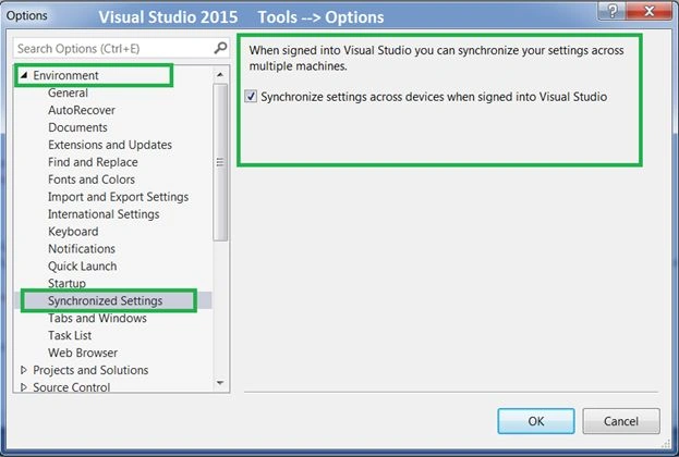 Synchronized Settings