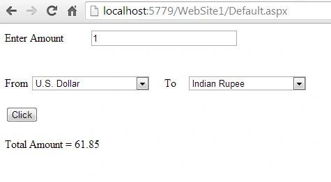 Current Curency Rate Output