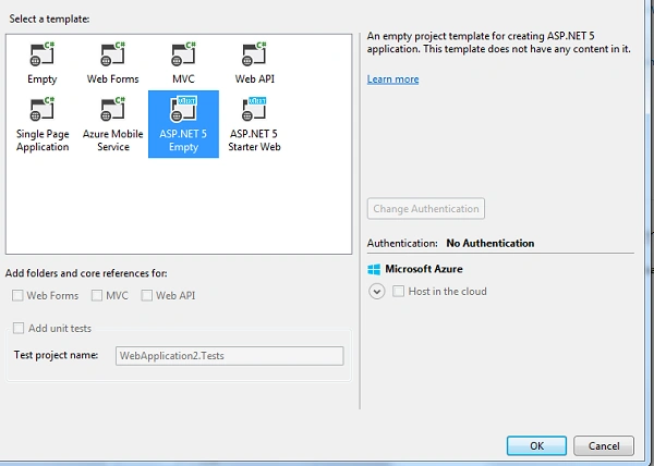 ASP.NET 5.0 Empty