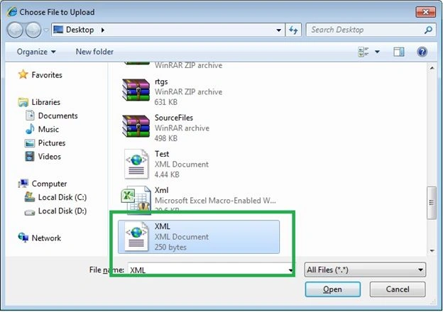 Select the XML document