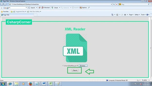 XML document Export