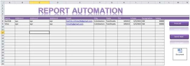 final template in spreadsheet