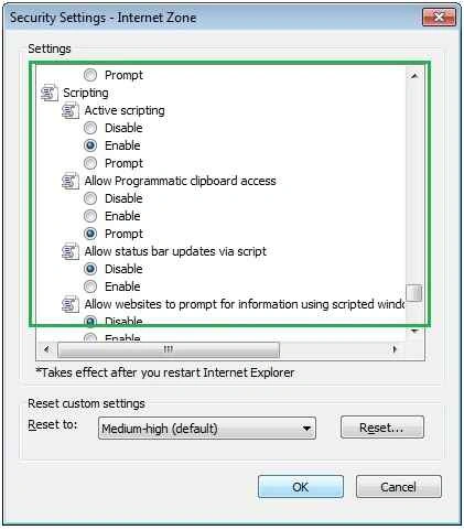 Scripting option