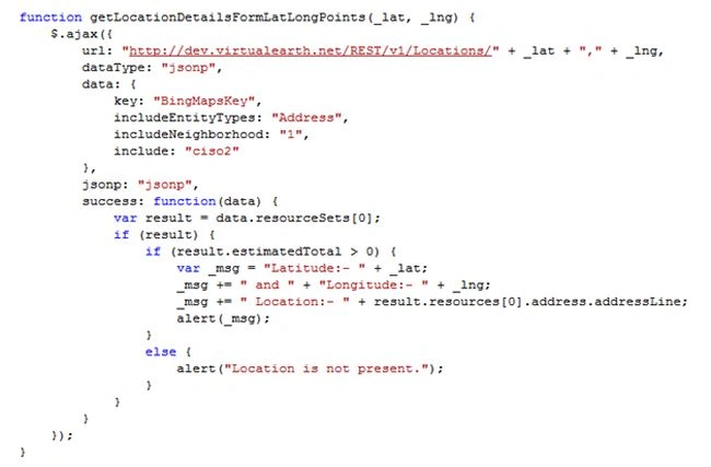 REST service code