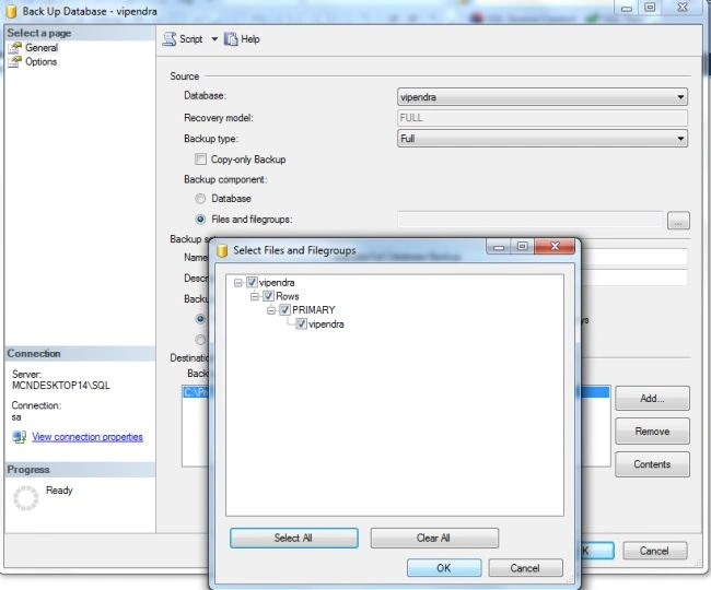 Database Backup in SQL Server 2012