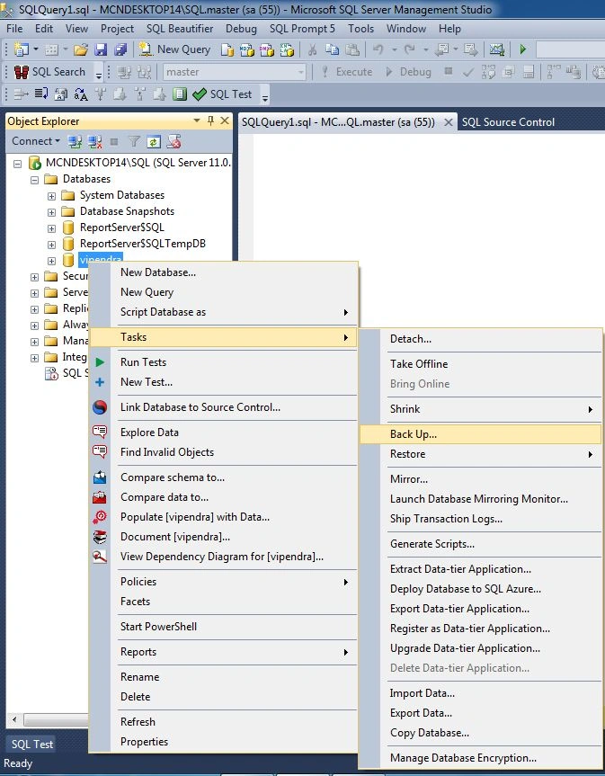 Database Backup in SQL Server 2012