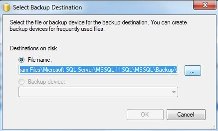 Database Backup in SQL Server 2012