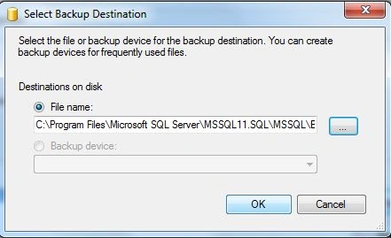 Database Backup in SQL Server 2012