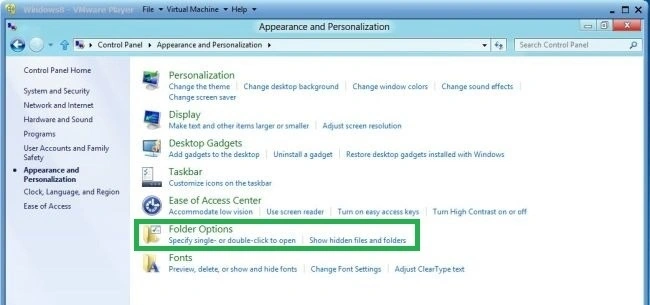 Folder option