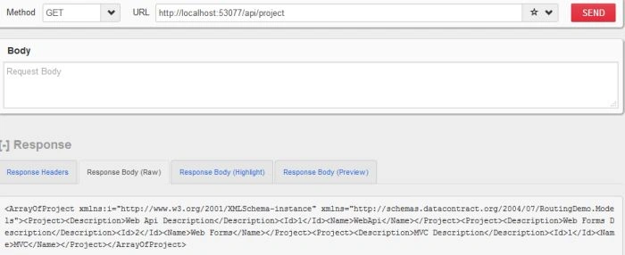 get the list of projects