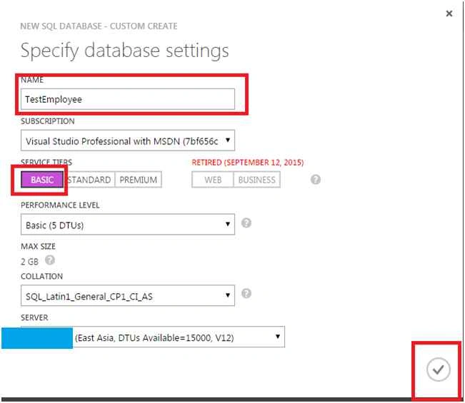 Custom Create and fill your database name