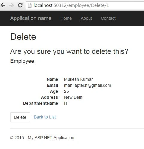 Delete record