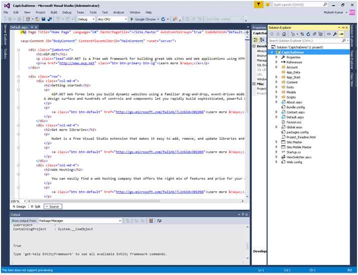 Web Form application