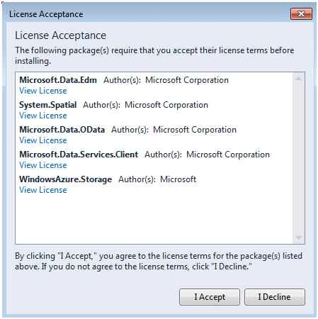 Accept license