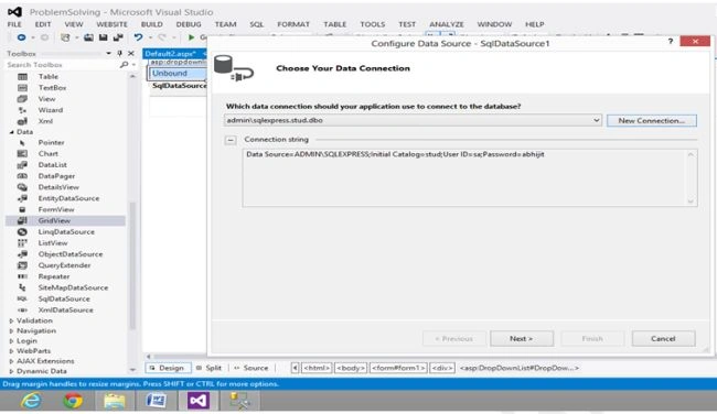 display connection string
