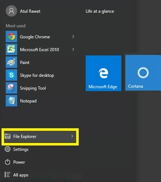 File explorer