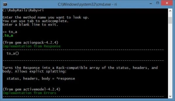 Running ri Command