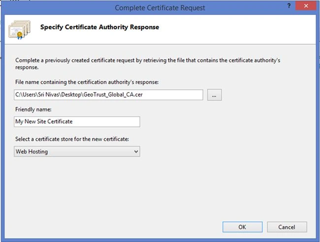 specify certificate authority