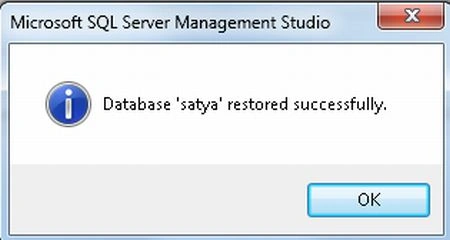 Restoring Successfully