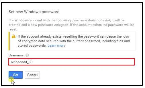 Enter User name