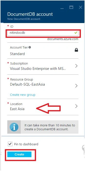 hit on Create button