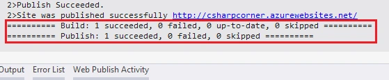 Publish was successful