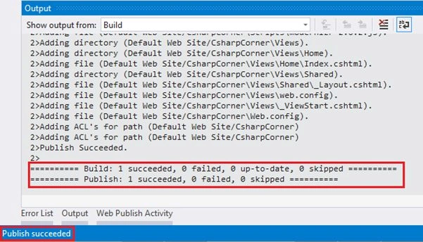 Publish Succeeded
