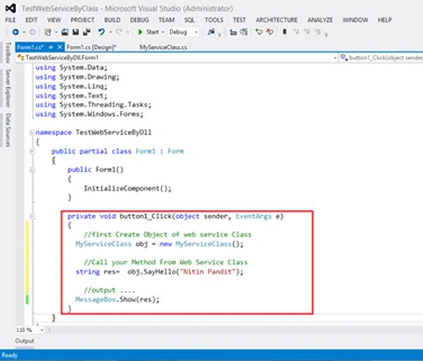 button click code handler