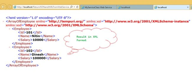 Click on GetEmployessXML