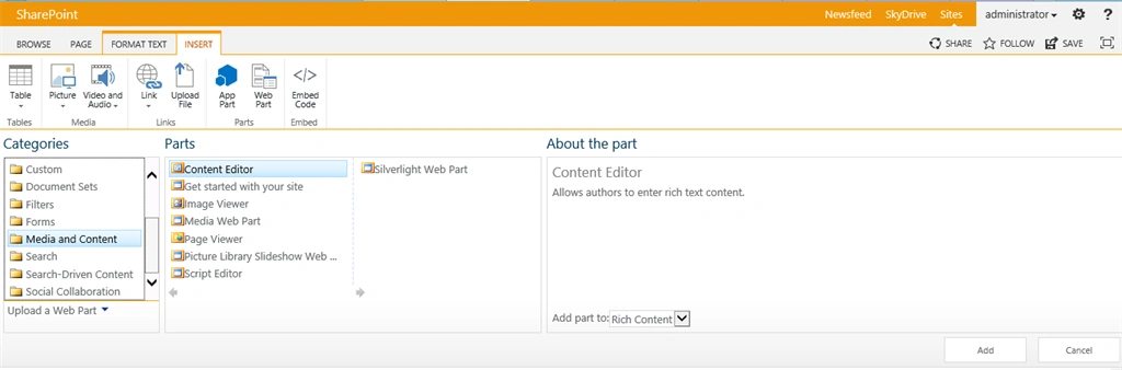 content editor