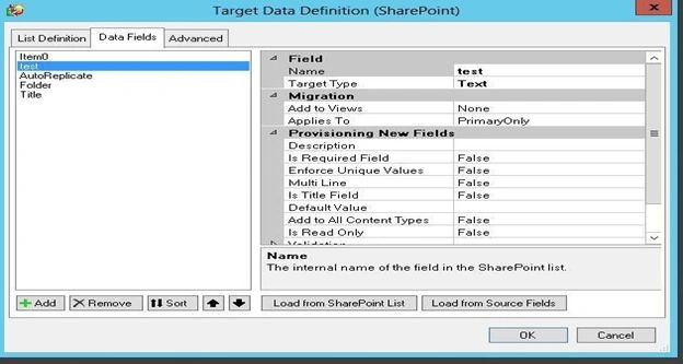 data fields