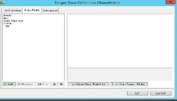 target data field
