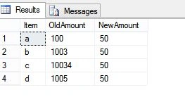query result