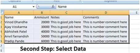 sample data