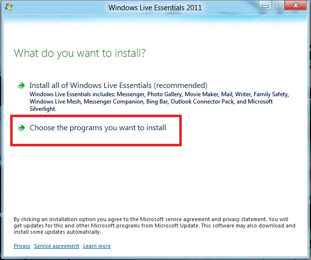 choose-windows-live-Essential-in-windows 8.png