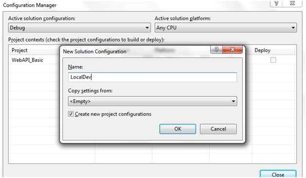 configuration dialog box