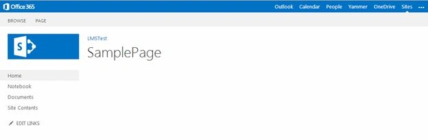 samplePage in share point
