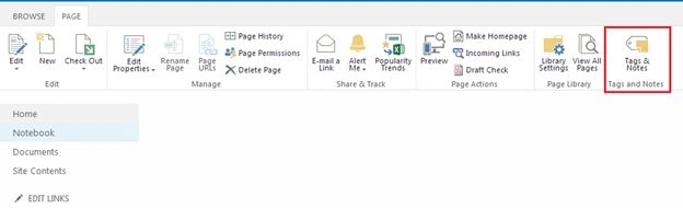 Tags and Notes in share point