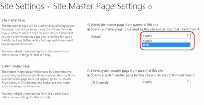 oslo option in sharepoint