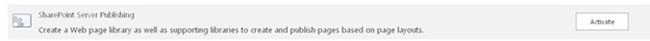 SharePoint Server publishing feature