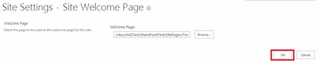 set the welcome page