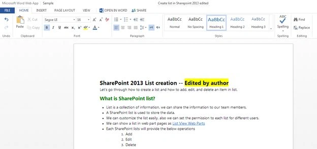 edit and save the changes