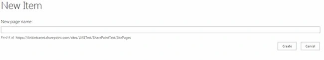 new page of sharepoint