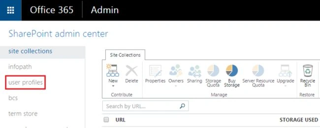 click on the User Profiles