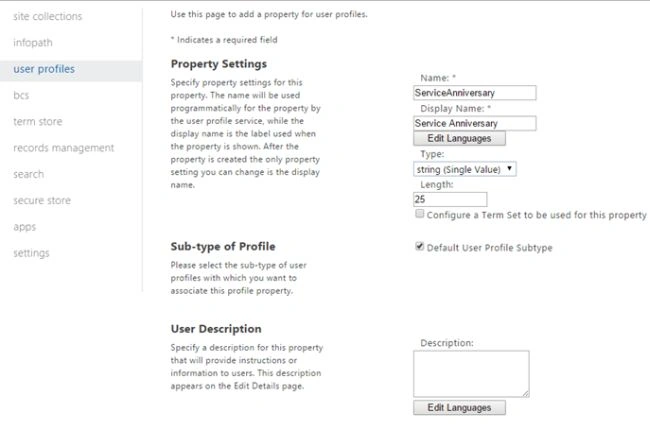 user profile