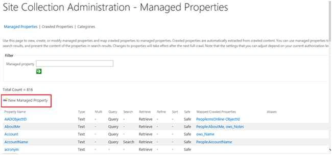 New Managed Property