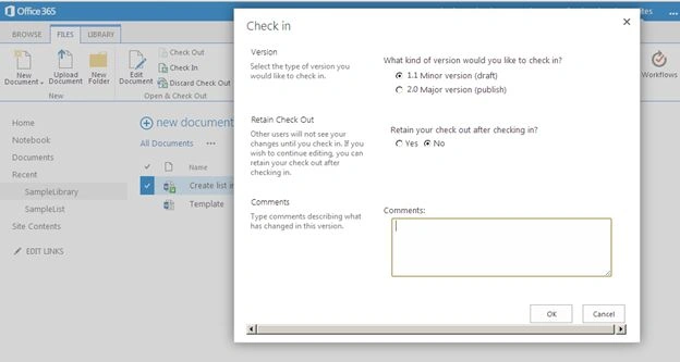 check-in the document